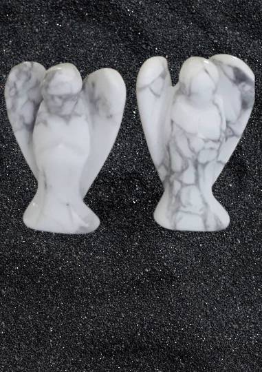 Small Howlite Carved Crystal  Angel image 0